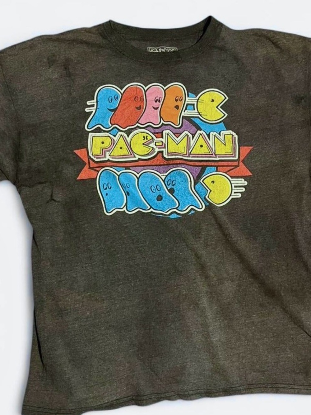 Bleach Washed Pac-Man
Graphic Tee Retro Gaming
Streetwear Large Y2K